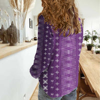 Purple Samoa Malu Tattoo Inspired Women Casual Shirt - Polynesian Pride