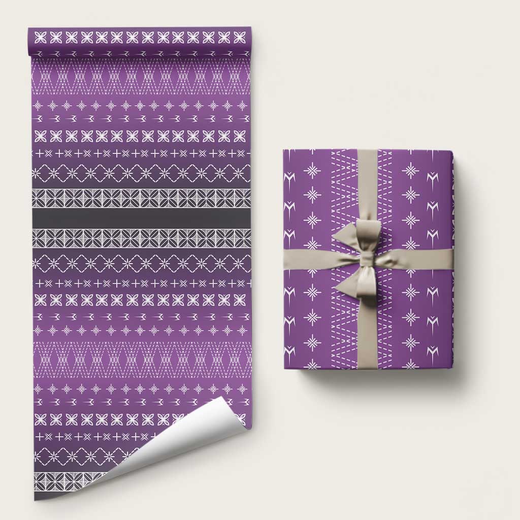 Purple Samoa Malu Tattoo Inspired Wrapping Paper LT05 58" × 23" Purple - Polynesian Pride