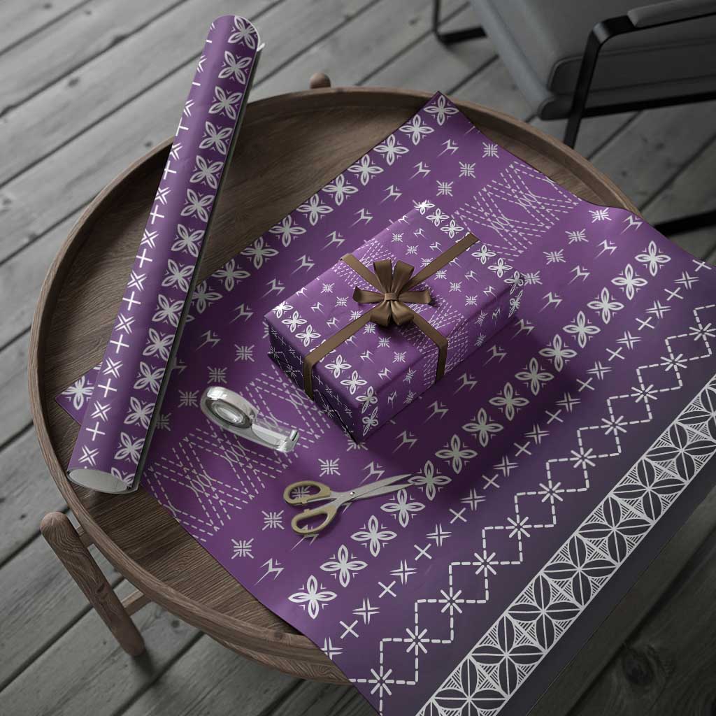 Purple Samoa Malu Tattoo Inspired Wrapping Paper LT05 - Polynesian Pride
