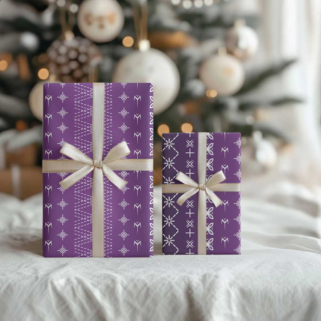 Purple Samoa Malu Tattoo Inspired Wrapping Paper LT05 - Polynesian Pride