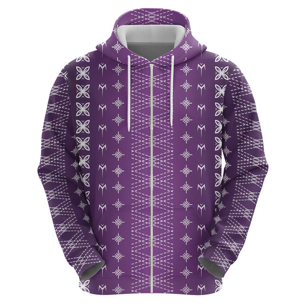 Purple Samoa Malu Tattoo Inspired Zip Hoodie LT05 - Polynesian Pride