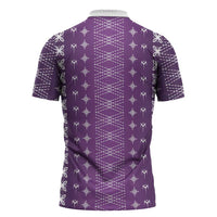 Purple Samoa Malu Tattoo Inspired Zipper Polo Shirt LT05 - Polynesian Pride