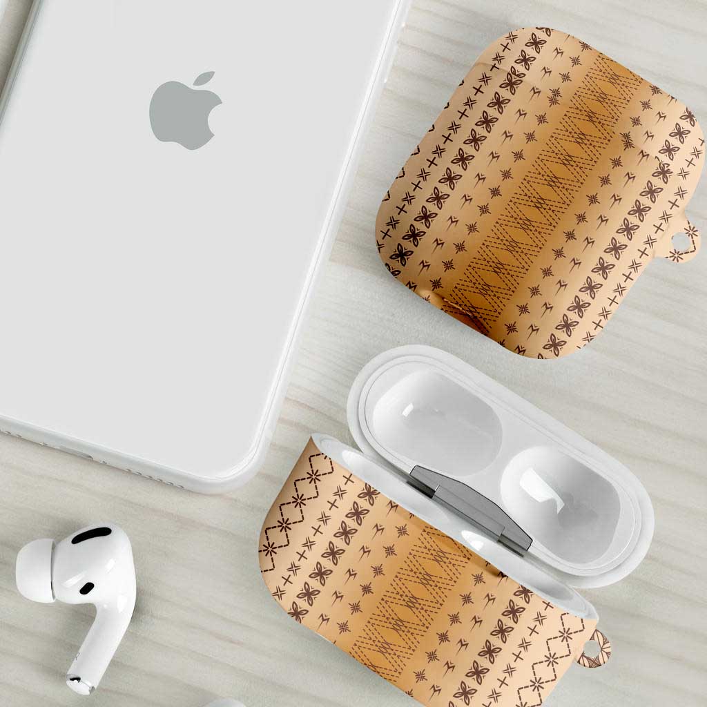 Beige Samoa Malu Tattoo Inspired AirPods Case - Polynesian Pride