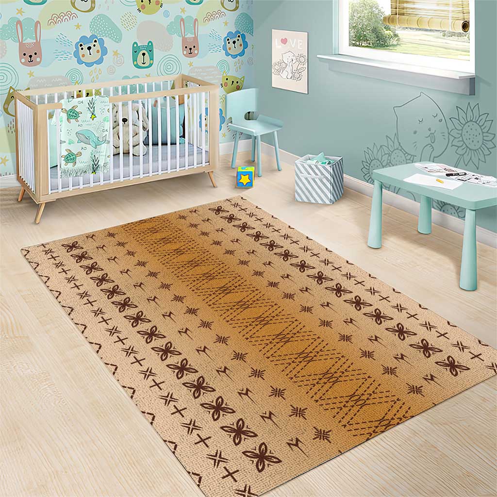 Beige Samoa Malu Tattoo Inspired Area Rug - Polynesian Pride