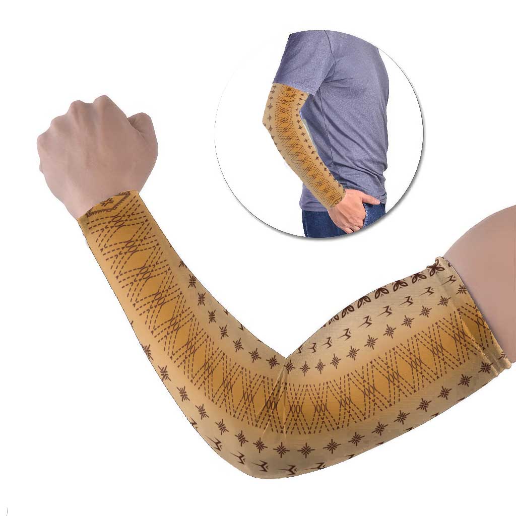 Beige Samoa Malu Tattoo Inspired Arm Sleeves LT05 Set of 2 Beige - Polynesian Pride