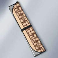 Beige Samoa Malu Tattoo Inspired Auto Sun Shade - Polynesian Pride