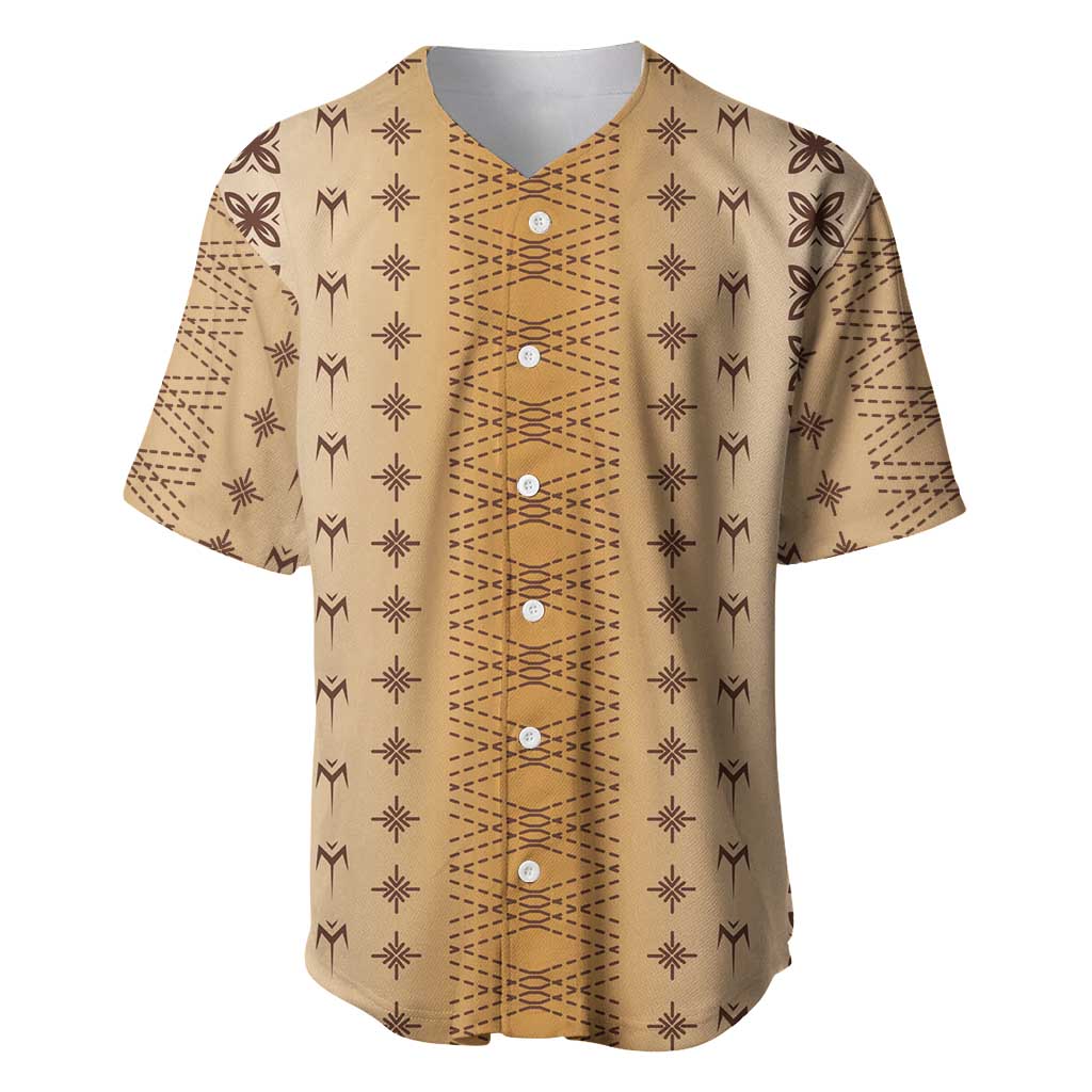 Beige Samoa Malu Tattoo Inspired Baseball Jersey LT05 Beige - Polynesian Pride