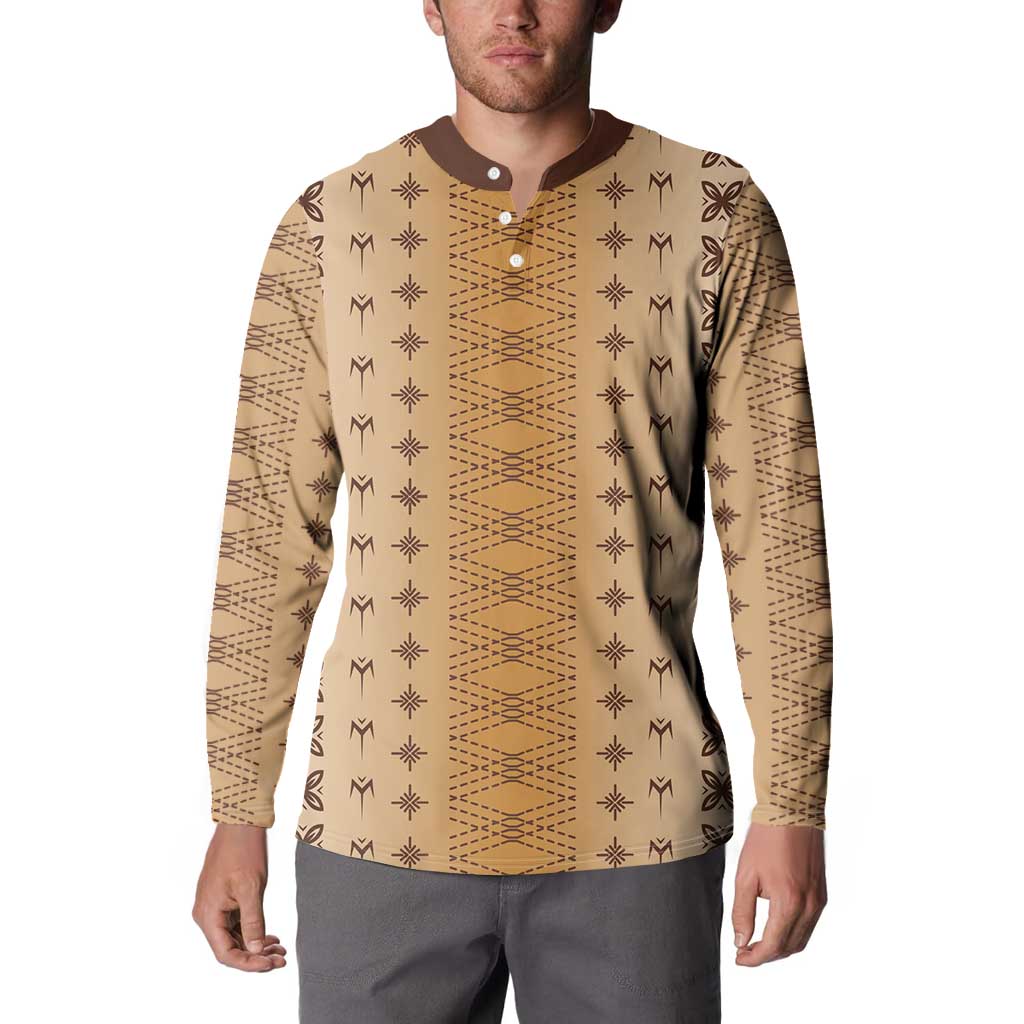 Beige Samoa Malu Tattoo Inspired Button Sweatshirt - Polynesian Pride