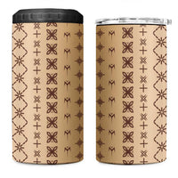 Beige Samoa Malu Tattoo Inspired 4 in 1 Can Cooler Tumbler LT05 One Size: 16 oz Beige - Polynesian Pride