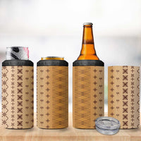 Beige Samoa Malu Tattoo Inspired 4 in 1 Can Cooler Tumbler LT05 - Polynesian Pride
