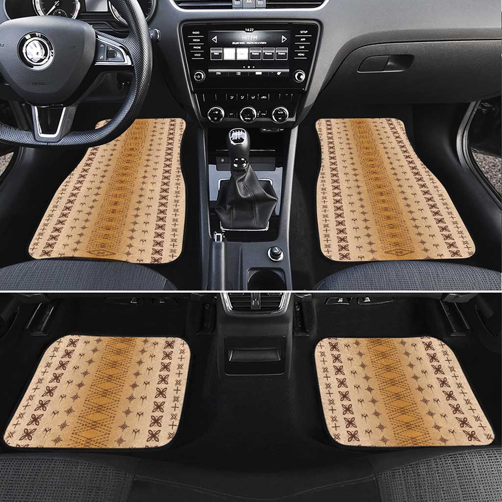 Beige Samoa Malu Tattoo Inspired Car Mats LT05 Set 4pcs Beige - Polynesian Pride