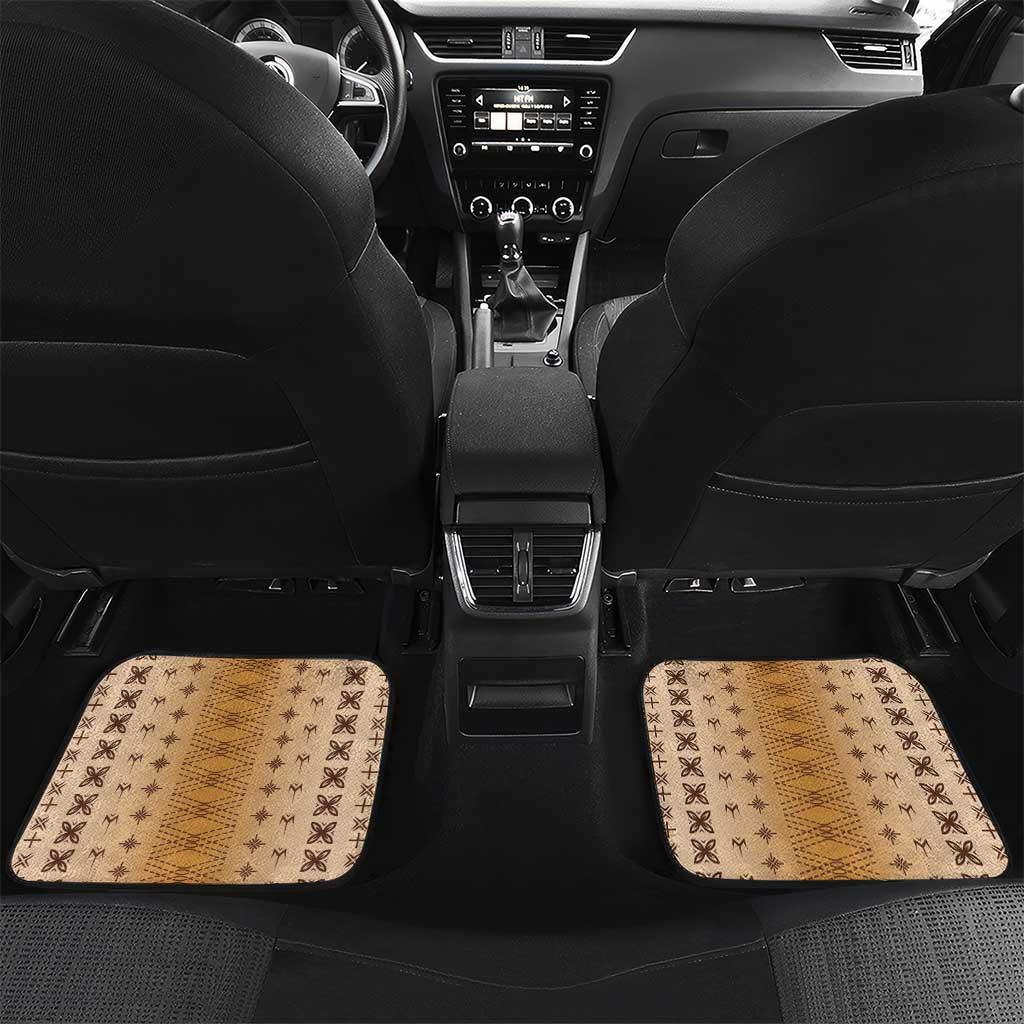 Beige Samoa Malu Tattoo Inspired Car Mats LT05 Set 2pcs - Back Beige - Polynesian Pride