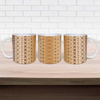 Beige Samoa Malu Tattoo Inspired Ceramic Mug LT05 - Polynesian Pride