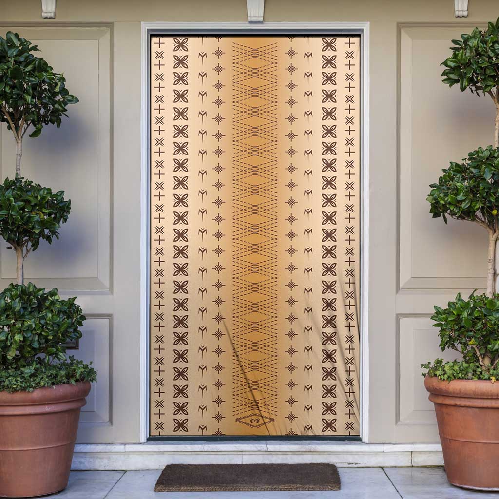 Beige Samoa Malu Tattoo Inspired Door Cover LT05 Beige - Polynesian Pride