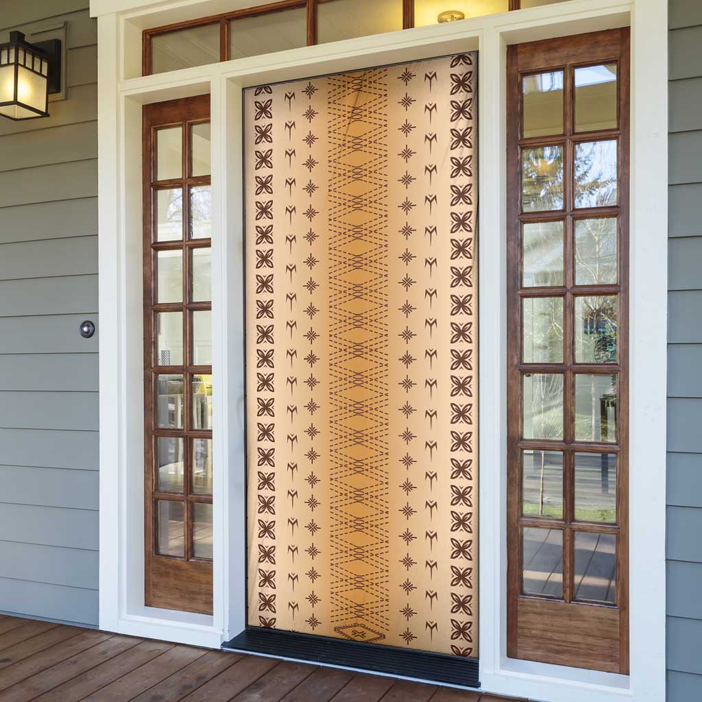 Beige Samoa Malu Tattoo Inspired Door Cover LT05 - Polynesian Pride