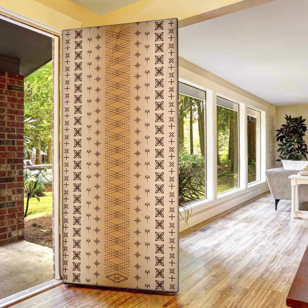 Beige Samoa Malu Tattoo Inspired Door Cover LT05 - Polynesian Pride