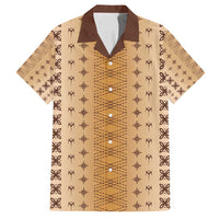 Beige Samoa Malu Tattoo Inspired Family Matching Puletasi and Hawaiian Shirt - Polynesian Pride