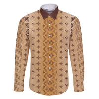 Beige Samoa Malu Tattoo Inspired Family Matching Summer Maxi Dress and Hawaiian Shirt - Polynesian Pride