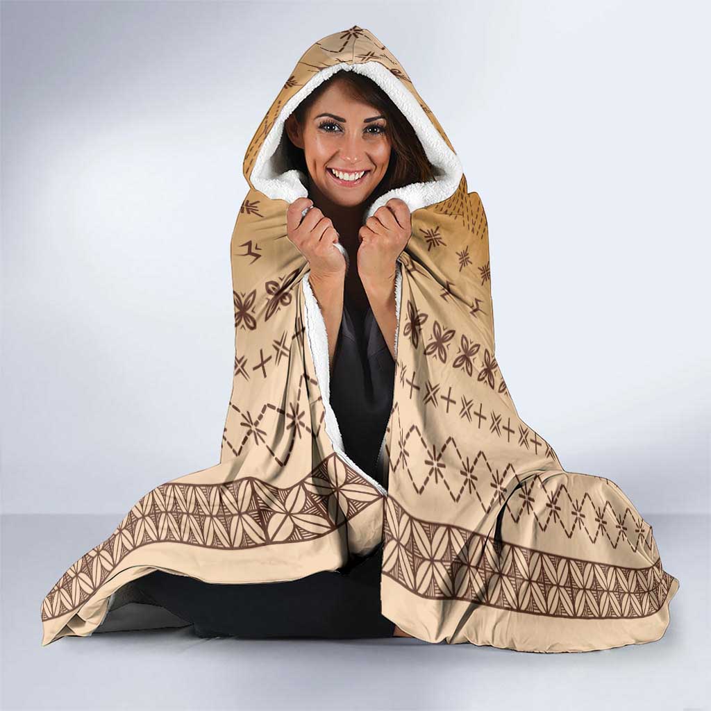 Beige Samoa Malu Tattoo Inspired Hooded Blanket LT05 - Polynesian Pride