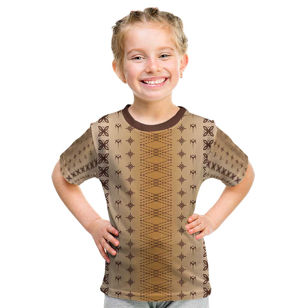 Beige Samoa Malu Tattoo Inspired Kid T Shirt - Polynesian Pride