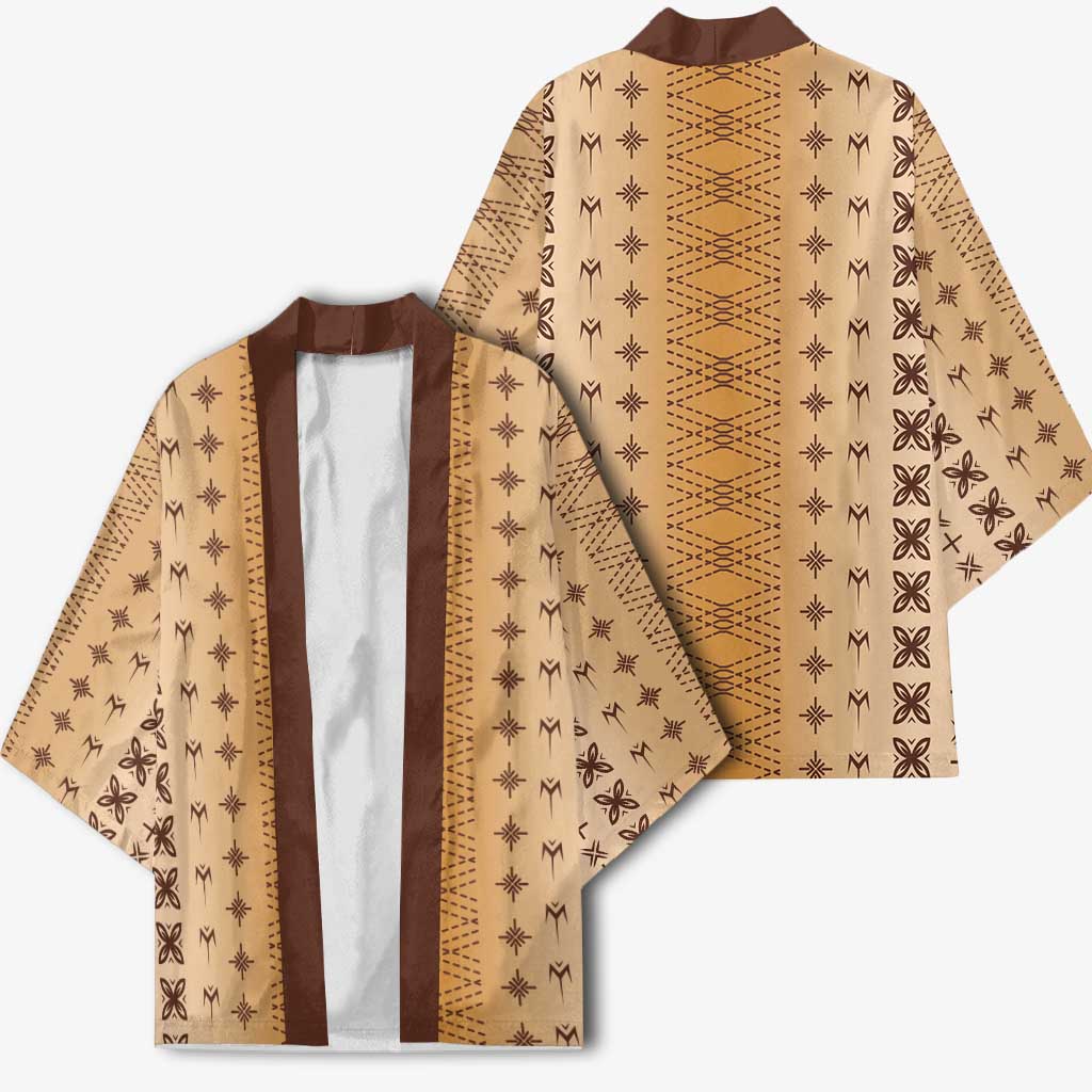 Beige Samoa Malu Tattoo Inspired Kimono LT05 - Polynesian Pride