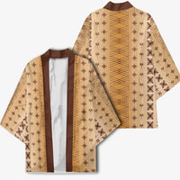 Beige Samoa Malu Tattoo Inspired Kimono LT05 - Polynesian Pride