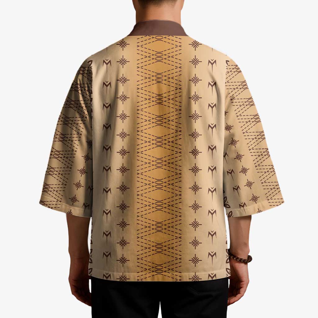 Beige Samoa Malu Tattoo Inspired Kimono LT05 - Polynesian Pride