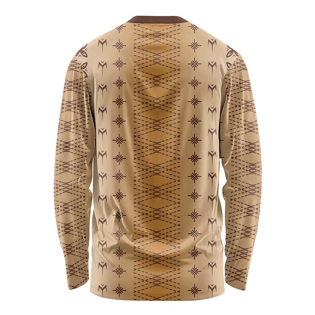 Beige Samoa Malu Tattoo Inspired Long Sleeve Shirt LT05 - Polynesian Pride