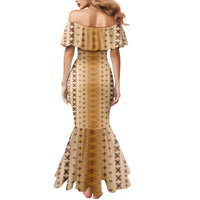 Beige Samoa Malu Tattoo Inspired Mermaid Dress LT05 - Polynesian Pride