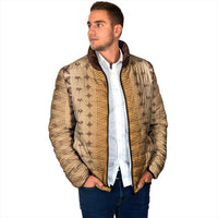 Beige Samoa Malu Tattoo Inspired Padded Jacket - Polynesian Pride