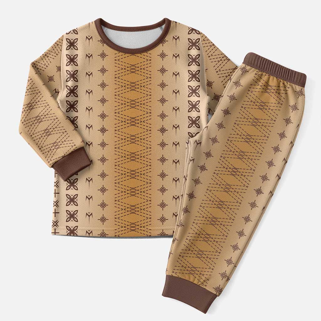 Beige Samoa Malu Tattoo Inspired Christmas Pajama Set - Polynesian Pride