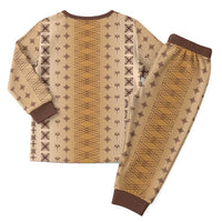 Beige Samoa Malu Tattoo Inspired Christmas Pajama Set LT05 - Polynesian Pride