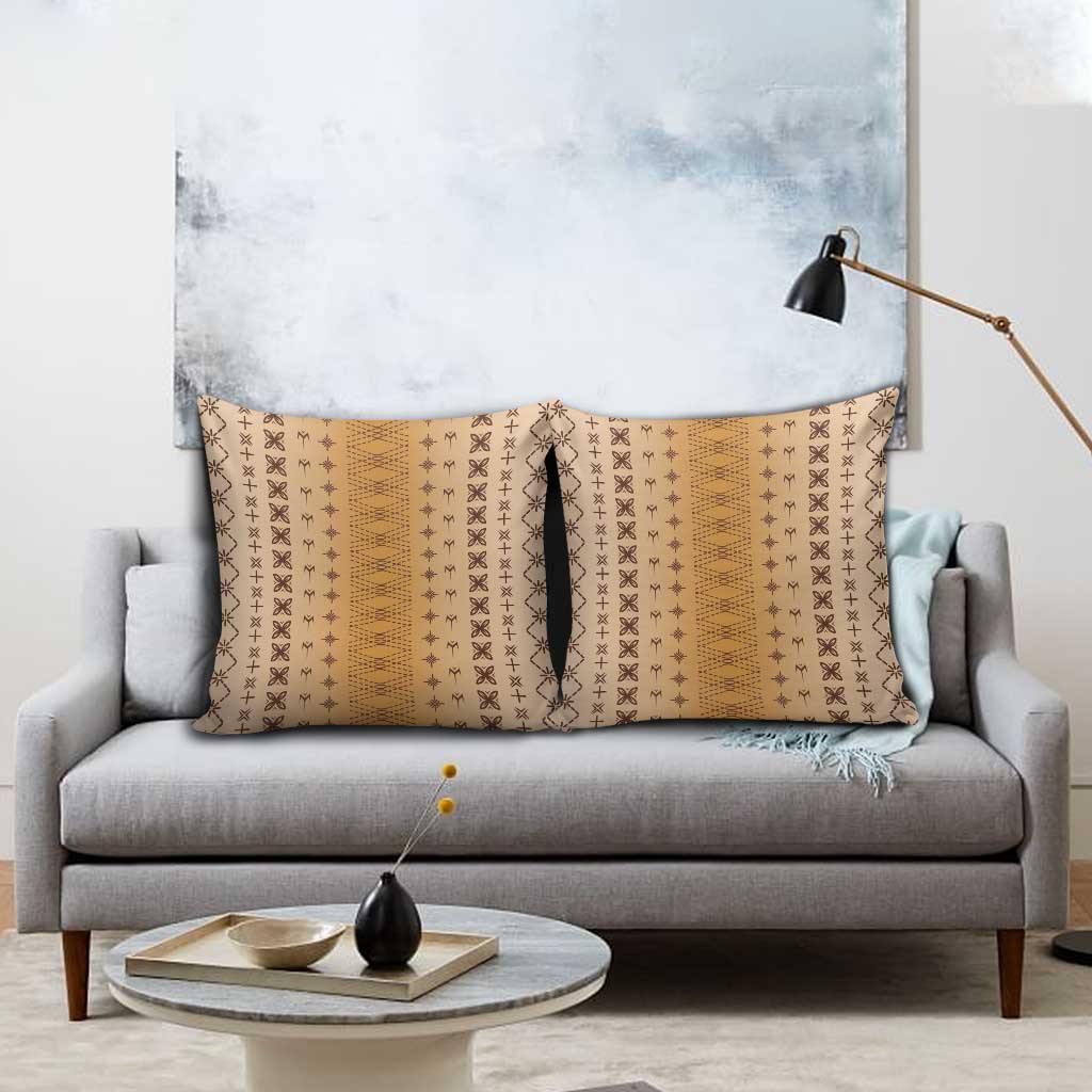 Beige Samoa Malu Tattoo Inspired Pillow Cover - Polynesian Pride