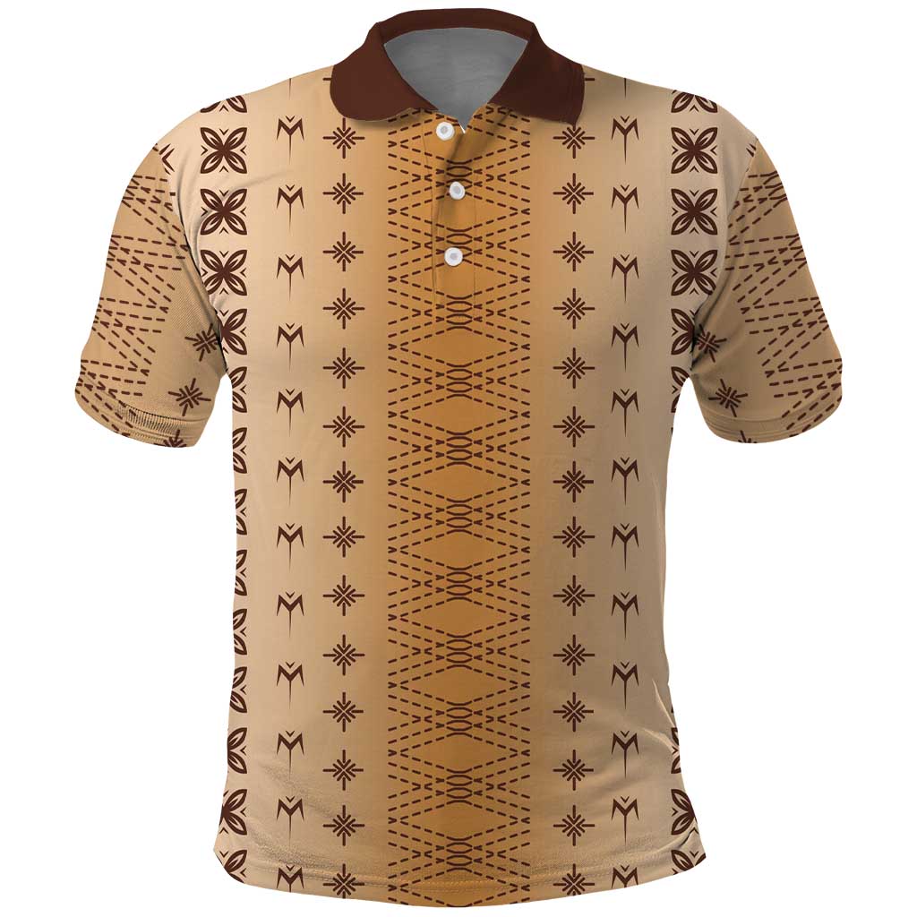 Beige Samoa Malu Tattoo Inspired Polo Shirt - Polynesian Pride