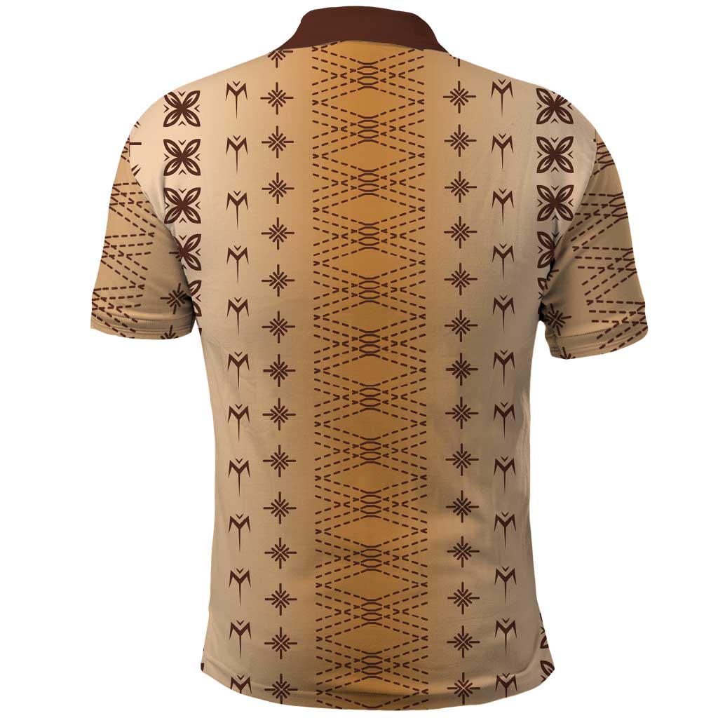 Beige Samoa Malu Tattoo Inspired Polo Shirt LT05 - Polynesian Pride