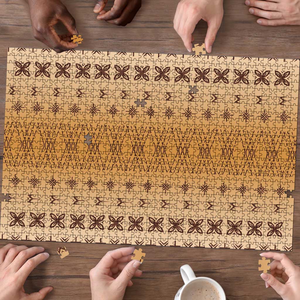 Beige Samoa Malu Tattoo Inspired Puzzle LT05 - Polynesian Pride