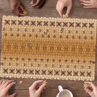Beige Samoa Malu Tattoo Inspired Puzzle LT05 - Polynesian Pride