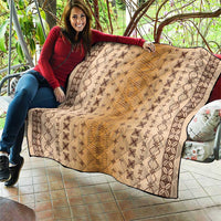 Beige Samoa Malu Tattoo Inspired Quilt - Polynesian Pride