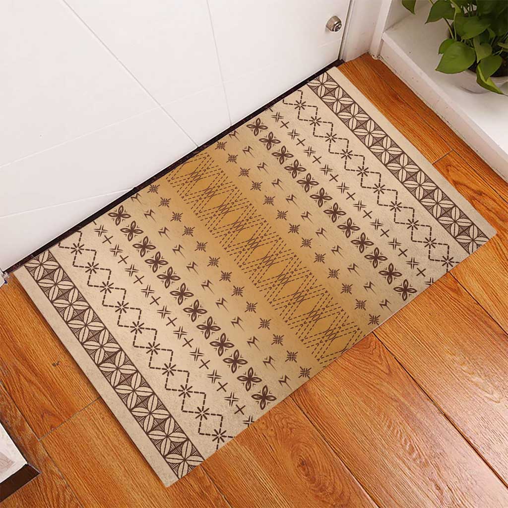 Beige Samoa Malu Tattoo Inspired Rubber Doormat LT05 - Polynesian Pride
