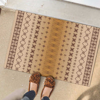 Beige Samoa Malu Tattoo Inspired Rubber Doormat LT05 - Polynesian Pride
