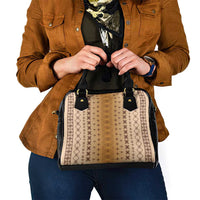 Beige Samoa Malu Tattoo Inspired Shoulder Handbag LT05 - Polynesian Pride