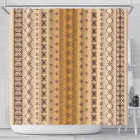 Beige Samoa Malu Tattoo Inspired Shower Curtain - Polynesian Pride