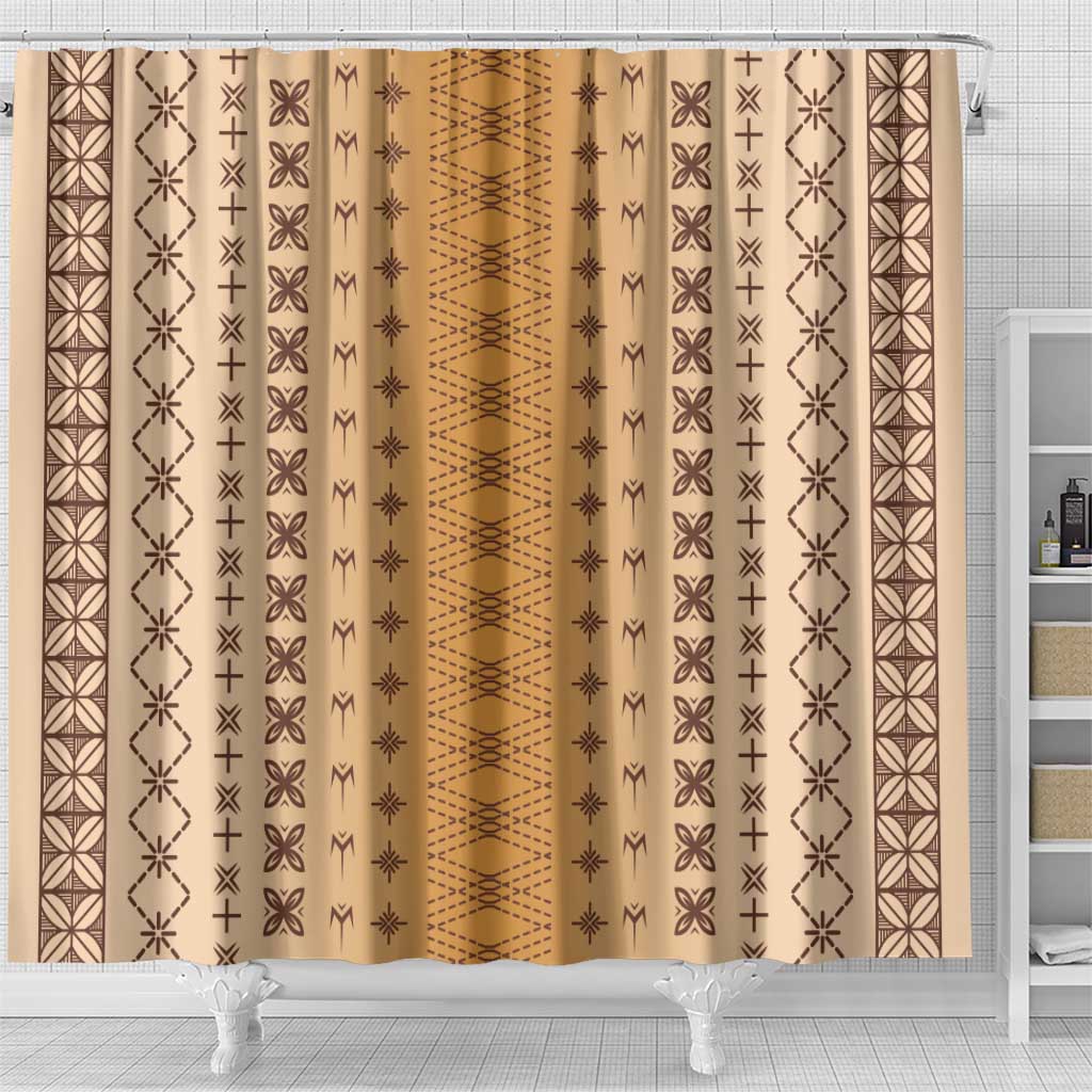 Beige Samoa Malu Tattoo Inspired Shower Curtain - Polynesian Pride