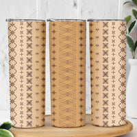 Beige Samoa Malu Tattoo Inspired Skinny Tumbler - Polynesian Pride