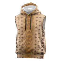 Beige Samoa Malu Tattoo Inspired Sleeveless Hoodie LT05 Beige - Polynesian Pride