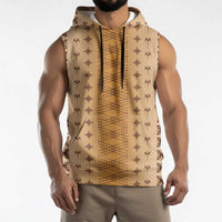 Beige Samoa Malu Tattoo Inspired Sleeveless Hoodie LT05 - Polynesian Pride