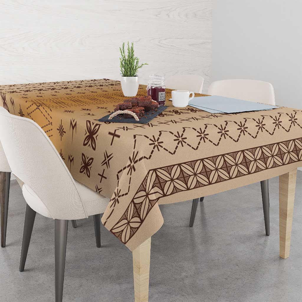 Beige Samoa Malu Tattoo Inspired Tablecloth LT05 - Polynesian Pride