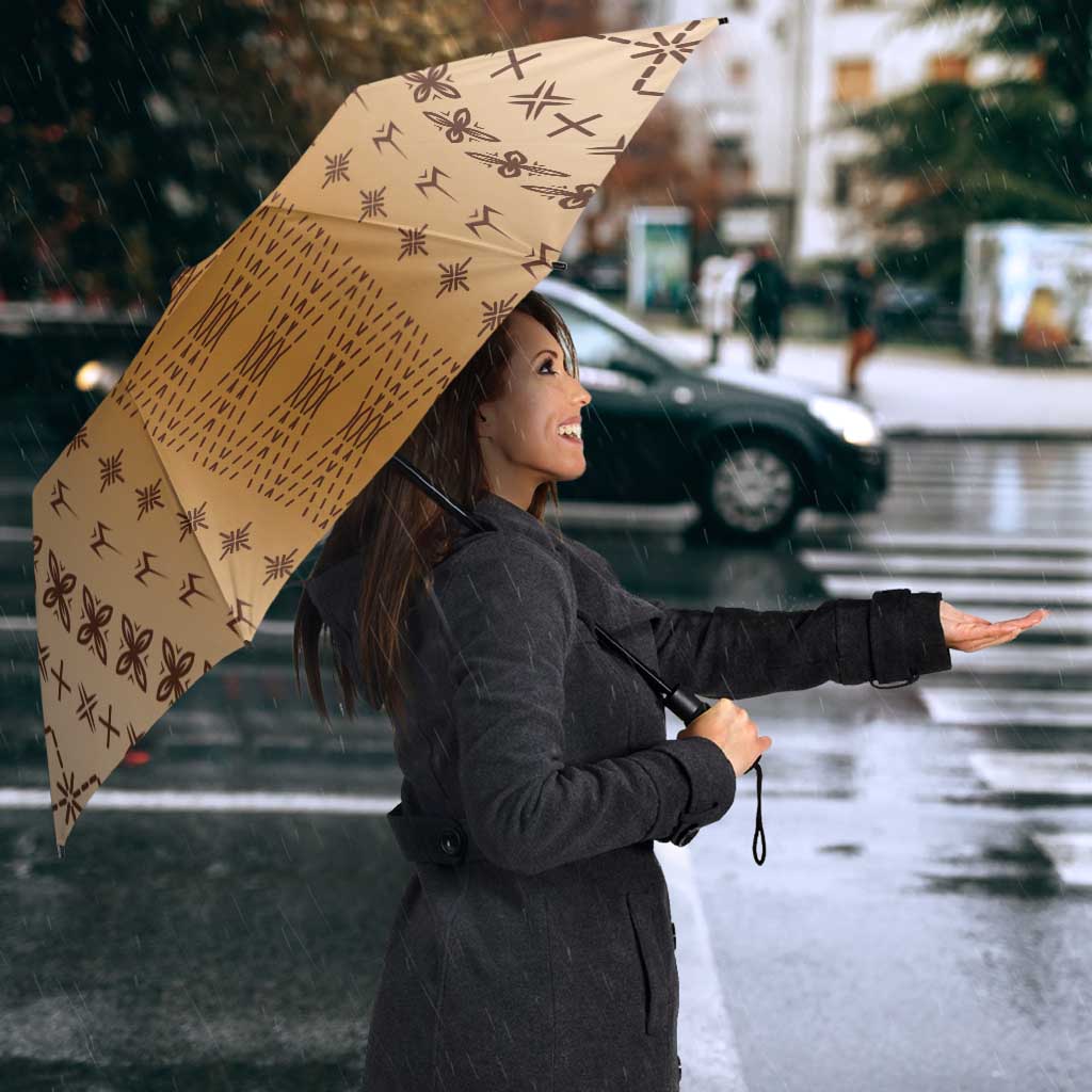 Beige Samoa Malu Tattoo Inspired Umbrella LT05 - Polynesian Pride