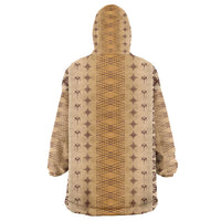 Beige Samoa Malu Tattoo Inspired Wearable Blanket Hoodie LT05 - Polynesian Pride