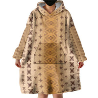 Beige Samoa Malu Tattoo Inspired Wearable Blanket Hoodie LT05 - Polynesian Pride